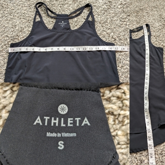 ✨3/$15 Athleta black adjustable strap exercise workout tank S - Picture 8 of 8
